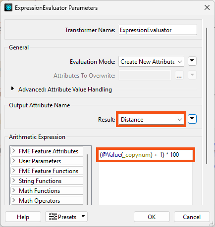 Calculating a new Distance attribute